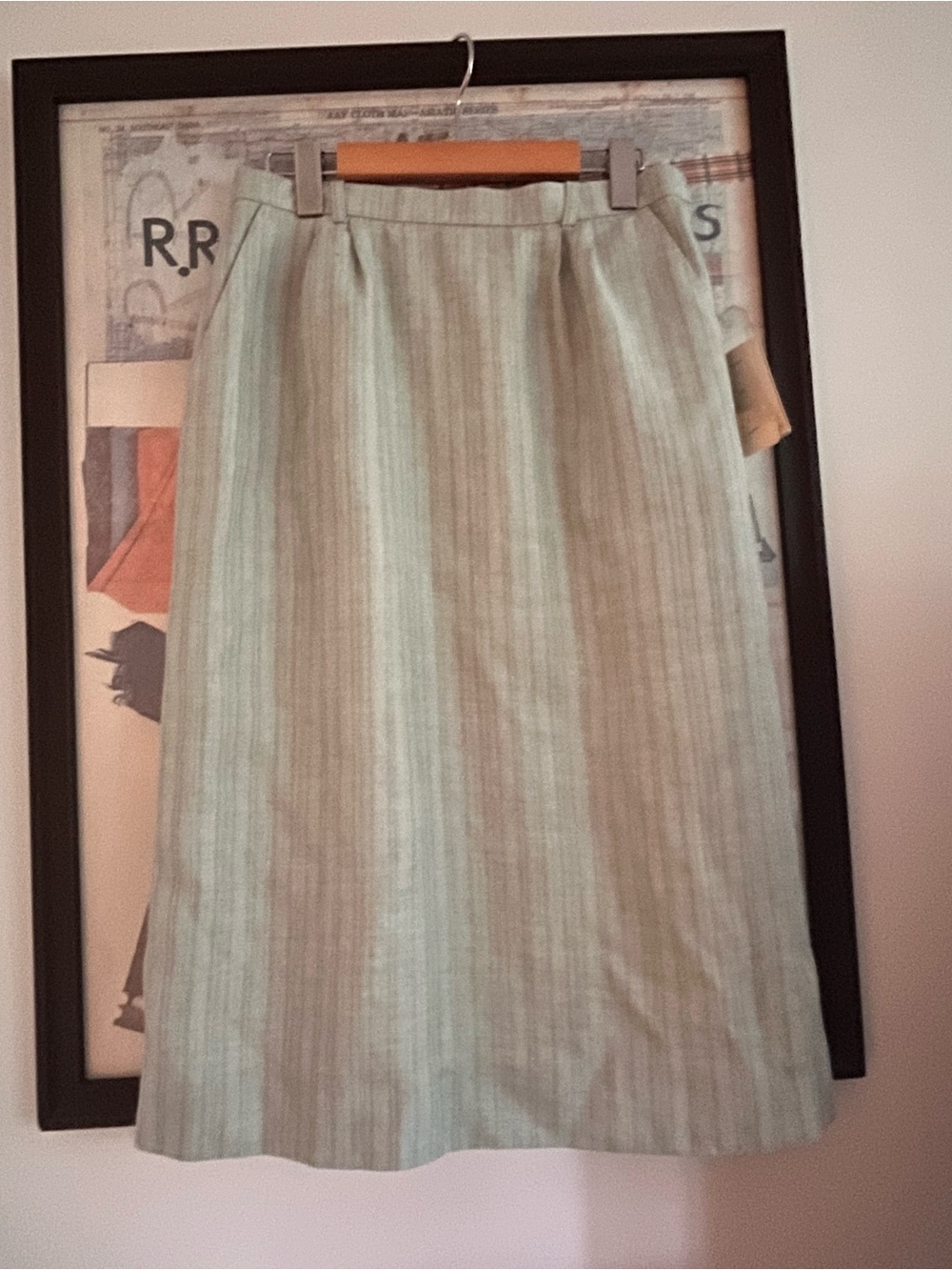 NWT Deadstock Vintage Aquascutum Herringbone Midi Straight Skirt 6-8
